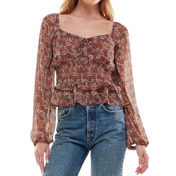 ULTRA FLIRT • floral blouse • Size Small - Picture 1 of 3